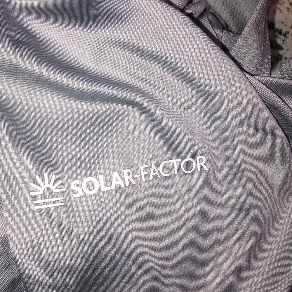 Habit size medium blue grey solar factor hooded pullover athletic top - Picture 6 of 9